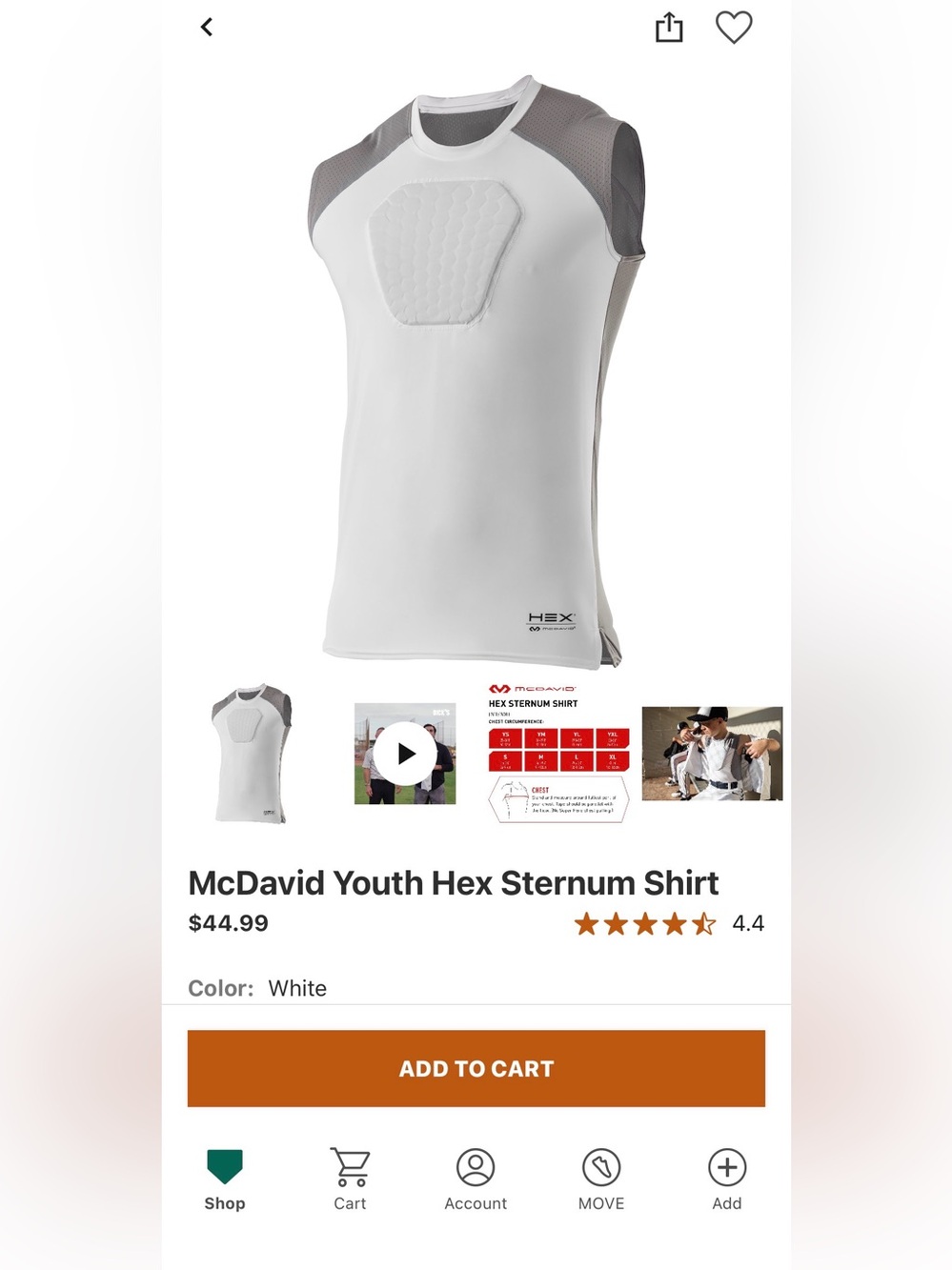 McDavid Youth Hex Sternum Compression Tank - White/Grey
